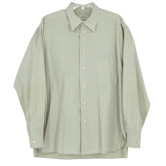 Ermenegildo Zegna Other - Ermenegildo Zegna Shirt Mens XL Designer Italian Sage Green Textured Micro Check